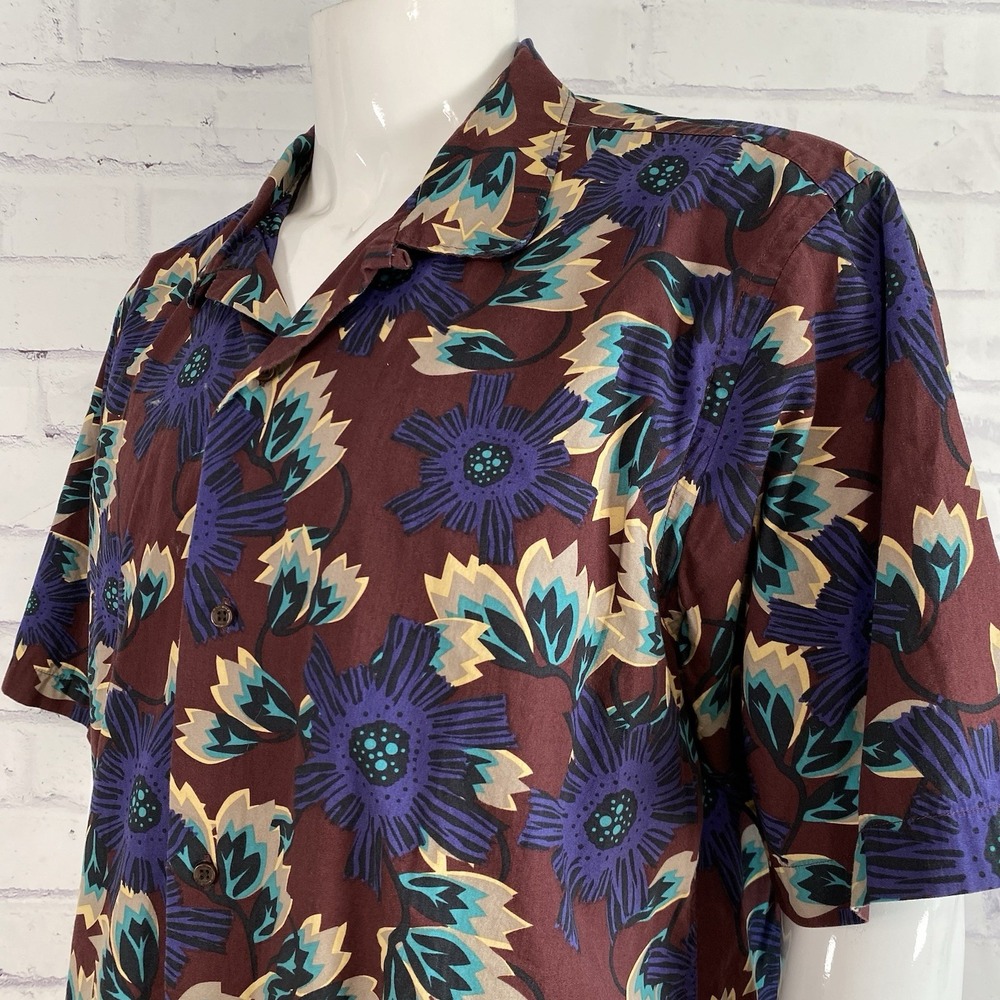 Katin Shirt Men's 2XL XXL Hawaiian Camp Shirt Button Up Floral SLIM